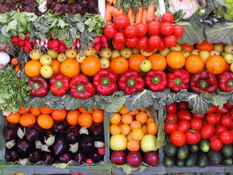 vitamines pour la puissance des légumes et des fruits